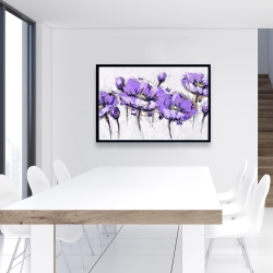 Encadré 24 x 36 - Fleurs mauves abstraites