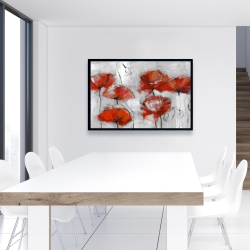 Framed 24 x 36 - Abstract poppies