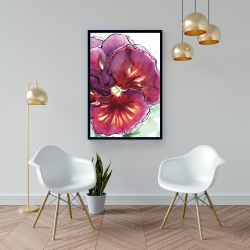Framed 24 x 36 - Blossoming orchid with wavy petals