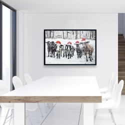 Framed 24 x 36 - Curious christmas cows