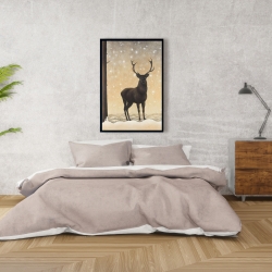 Framed 24 x 36 - Roe deer in winter
