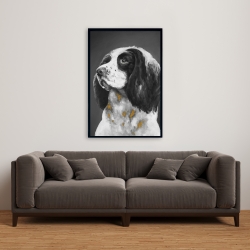 Framed 24 x 36 - English springer spaniel dog