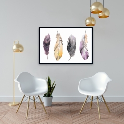 Encadré 24 x 36 - Ensemble de plumes bohème