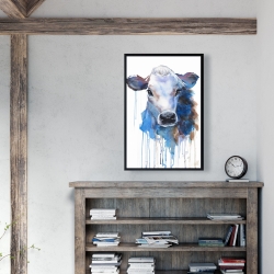 Framed 24 x 36 - Watercolor jersey cow