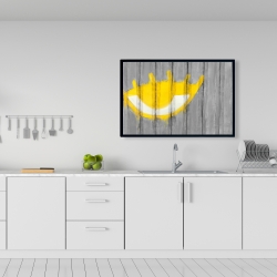 Framed 24 x 36 - Yellow eye graffiti on a container