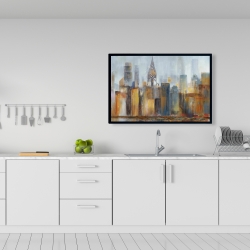 Framed 24 x 36 - Cityscape with chrysler building
