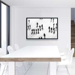 Framed 24 x 36 - Overhead view of people on the street