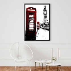 Framed 24 x 36 - Telephone box and big ben of london