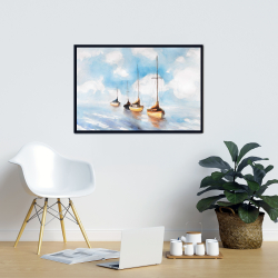 Framed 24 x 36 - Sailboats in the sea