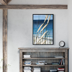 Framed 24 x 36 - Wild herbs in the wind on at the beach