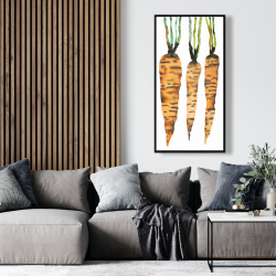 Framed 24 x 48 - Watercolor carrots