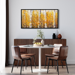 Framed 24 x 48 - Birches by sunny day