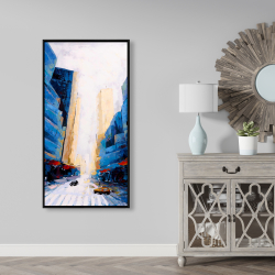 Framed 24 x 48 - Blue asymmetrical street