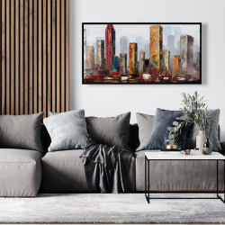 Framed 24 x 48 - Rust looking city