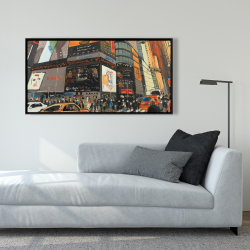 Framed 24 x 48 - Illuminated new york city street