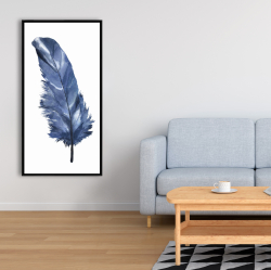 Framed 24 x 48 - Blue feather