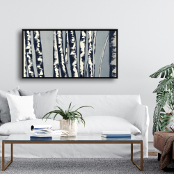 Framed 24 x 48 - Abstract birch forest