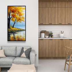 Framed 24 x 48 - Trees by the lake
