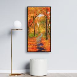 Framed 24 x 48 - Autumn trail in the forest