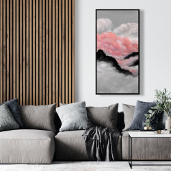 Framed 24 x 48 - Gray and pink clouds