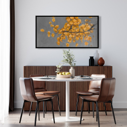 Framed 24 x 48 - Golden wattle plant with pugg ball flowers