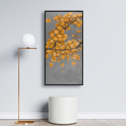 Framed 24 x 48 - Golden wattle plant with pugg ball flowers
