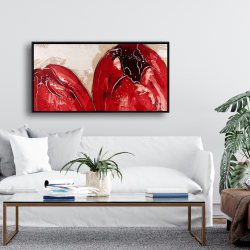Framed 24 x 48 - Two red tulips