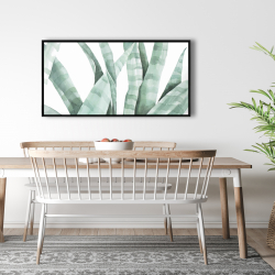 Framed 24 x 48 - Watercolor striped desert plant