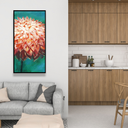 Framed 24 x 48 - Abstract dahlia flower