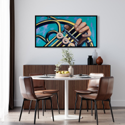 Framed 24 x 48 - Musician with french horn