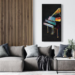 Framed 24 x 48 - Colorful realistic piano