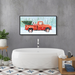 Framed 24 x 48 - Christmas tree truck