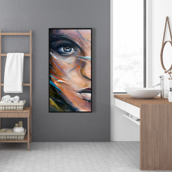 Framed 24 x 48 - Colorful woman face