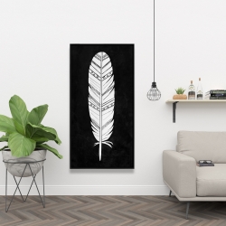 Framed 24 x 48 - Native american feather