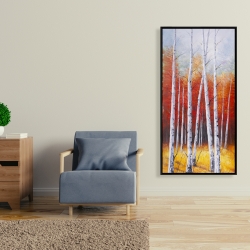 Framed 24 x 48 - Fall forest landscape
