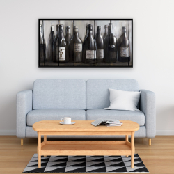 Encadré 24 x 48 - Bouteilles de vin sur bois