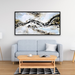 Framed 24 x 48 - Abstract and texturized paint splash