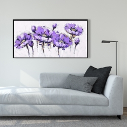 Encadré 24 x 48 - Fleurs mauves abstraites