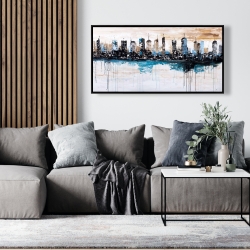 Framed 24 x 48 - Buildings on the horizon