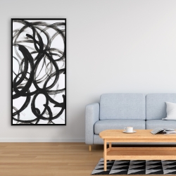 Framed 24 x 48 - Abstract curly lines