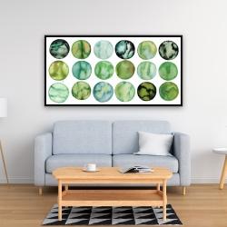 Framed 24 x 48 - Green circles