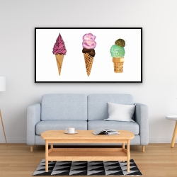 Framed 24 x 48 - Ice cream cones
