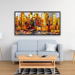 Framed 24 x 48 - Orange buildings