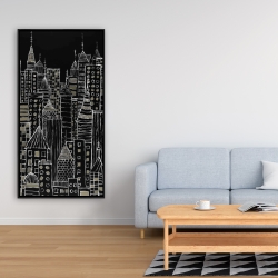 Encadré 24 x 48 - Tours d'une ville illustrative