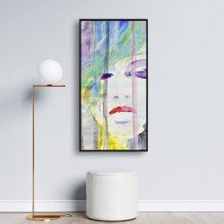Framed 24 x 48 - Abstract colorful portrait
