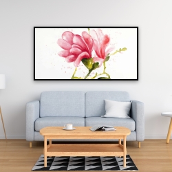Framed 24 x 48 - Magnolia flowers