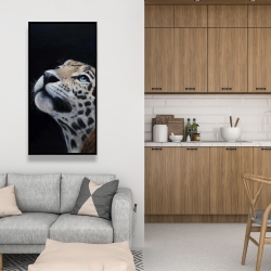 Framed 24 x 48 - Realistic leopard face