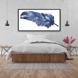 Framed 24 x 48 - Blue feather