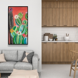 Encadré 24 x 48 - Cactus en arc-en-ciel