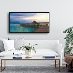 Framed 24 x 48 - Boardwalk with sunset